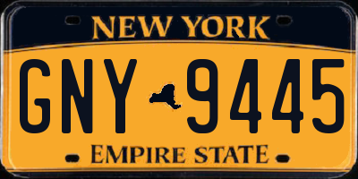 NY license plate GNY9445