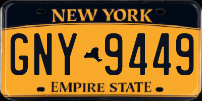 NY license plate GNY9449