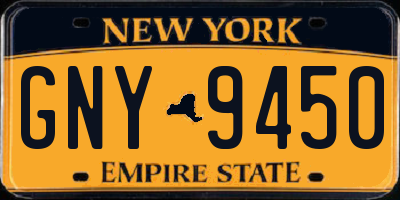 NY license plate GNY9450