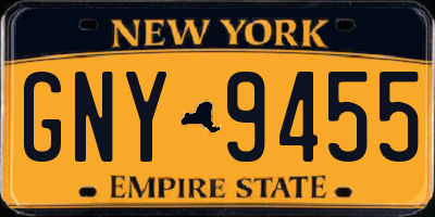 NY license plate GNY9455