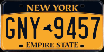 NY license plate GNY9457