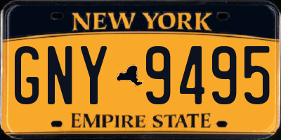 NY license plate GNY9495