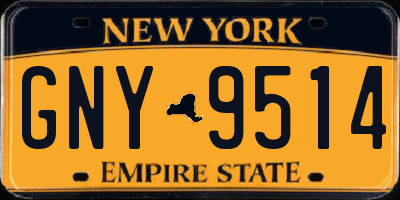 NY license plate GNY9514