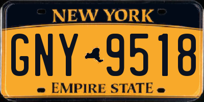 NY license plate GNY9518