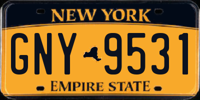 NY license plate GNY9531