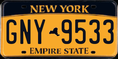 NY license plate GNY9533