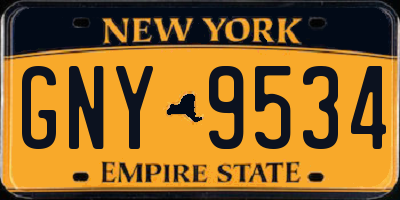NY license plate GNY9534