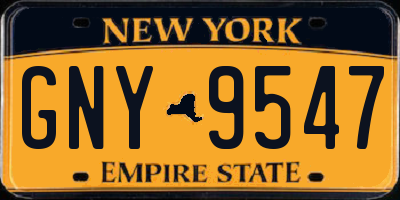 NY license plate GNY9547