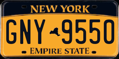 NY license plate GNY9550