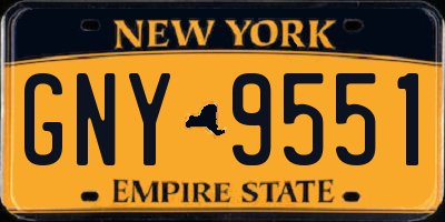 NY license plate GNY9551