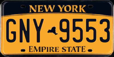 NY license plate GNY9553