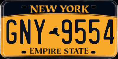 NY license plate GNY9554