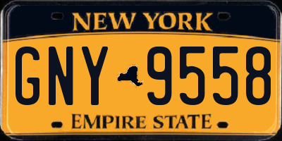 NY license plate GNY9558
