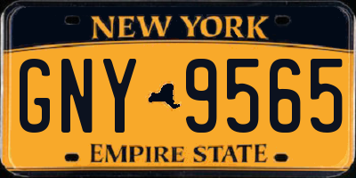 NY license plate GNY9565
