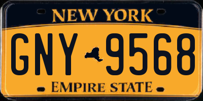 NY license plate GNY9568