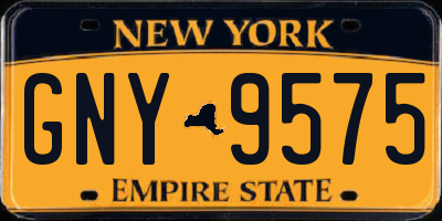 NY license plate GNY9575