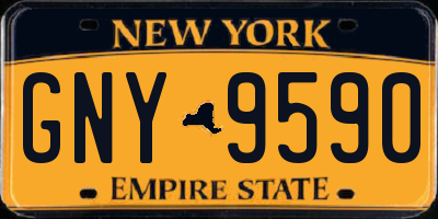 NY license plate GNY9590