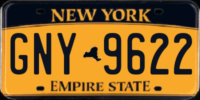 NY license plate GNY9622