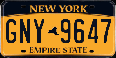 NY license plate GNY9647