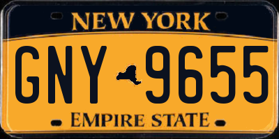 NY license plate GNY9655