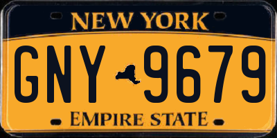 NY license plate GNY9679