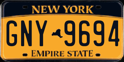 NY license plate GNY9694