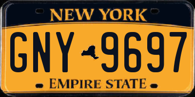 NY license plate GNY9697