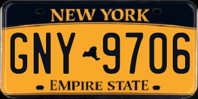 NY license plate GNY9706