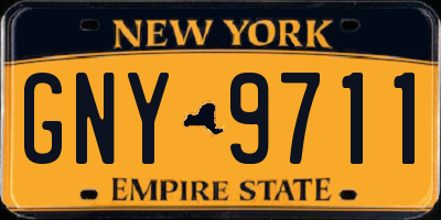 NY license plate GNY9711