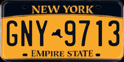 NY license plate GNY9713