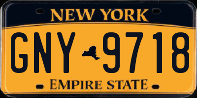 NY license plate GNY9718