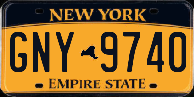 NY license plate GNY9740