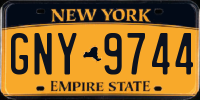 NY license plate GNY9744