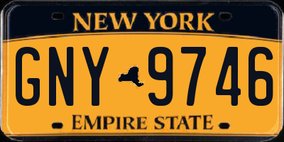 NY license plate GNY9746