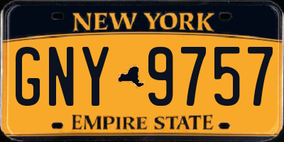 NY license plate GNY9757