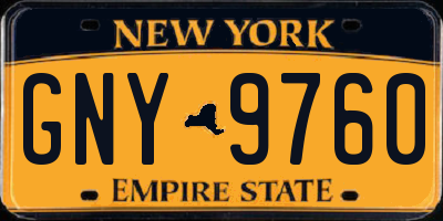 NY license plate GNY9760