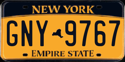 NY license plate GNY9767