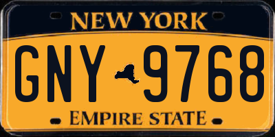 NY license plate GNY9768