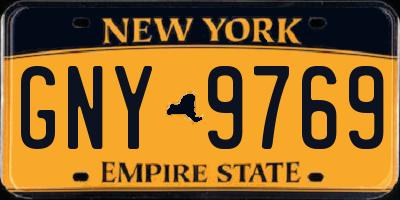 NY license plate GNY9769