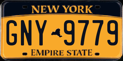 NY license plate GNY9779