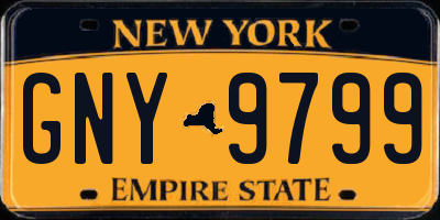 NY license plate GNY9799