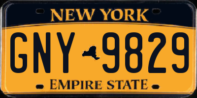 NY license plate GNY9829