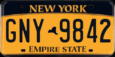 NY license plate GNY9842