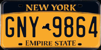 NY license plate GNY9864