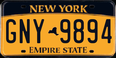 NY license plate GNY9894