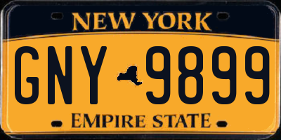 NY license plate GNY9899