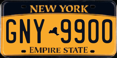 NY license plate GNY9900