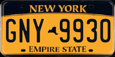NY license plate GNY9930