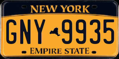 NY license plate GNY9935