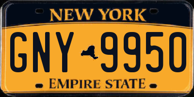 NY license plate GNY9950
